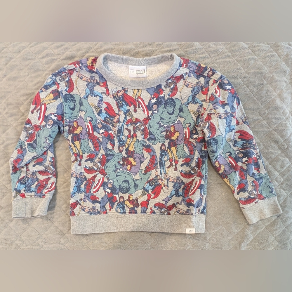 GAP Kids Size 5 Marvel Kids Superhero Graphic Sweatshirt